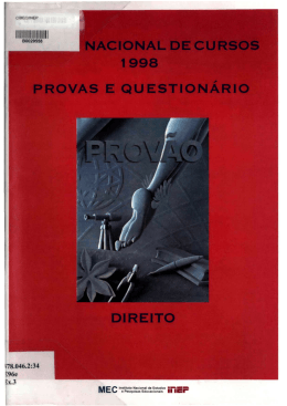 Exame Nacional de Cursos-1998 Provas e Question&aacute;rio Direito