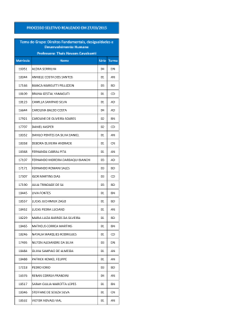 PROCESSO SELETIVO REALIZADO EM 27/03/2015 Tema do Grupo