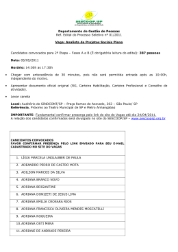 Candidatos convocados Fases A e B