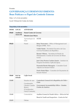 GOVERNAN&Ccedil;A E DESENVOLVIMENTO