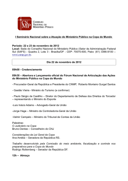 Programa&ccedil;&atilde;o - Conselho Nacional do Minist&eacute;rio P&uacute;blico