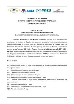 Edital - Hospital Veterin&aacute;rio de Uberaba