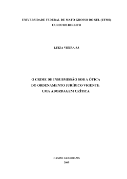 o crime de insubmissão sob a ótica do ordenamento jurídico vigente