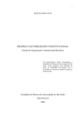 RIGIDEZ E ESTABILIDADE CONSTITUCIONAL