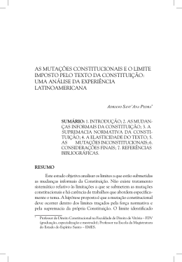 as muta&ccedil;&otilde;es constitucionais e o limite imposto pelo texto da