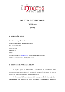 programa e bibliografia - Faculdade de Direito da UNL
