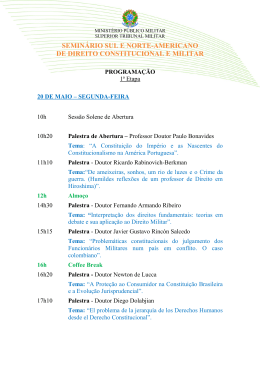 semin&aacute;rio sul e norte-americano de direito constitucional e militar