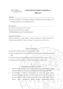 Prof. Doutor Jorge Miranda - Faculdade de Direito da Universidade