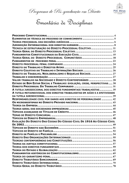 EMENTÁRIO DAS DISCIPLINAS