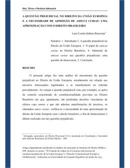 a quest&atilde;o prejudicial no direito da uni&atilde;o europeia e a necessidade