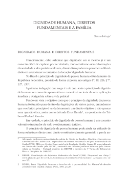 Dignidade Humana, Direitos Fundamentais e a Fam&iacute;lia.