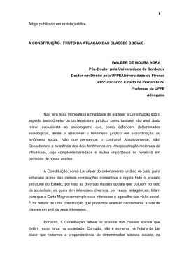 Artigo publicado em revista jur&iacute;dica. A CONSTITUI&Ccedil;&Atilde;O. FRUTO DA