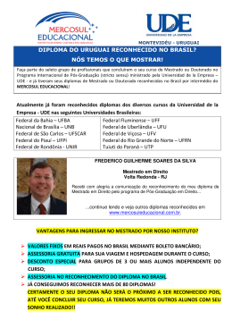 DIPLOMA DO URUGUAI RECONHECIDO NO BRASIL? N&Oacute;S