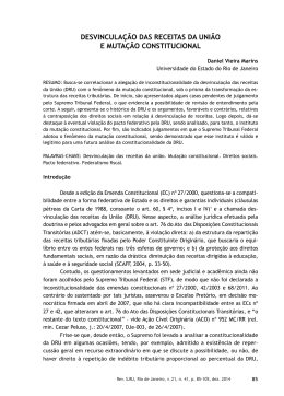 desvincula&ccedil;&atilde;o das receitas da uni&atilde;o e muta&ccedil;&atilde;o