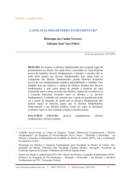a efic&aacute;cia dos deveres fundamentais