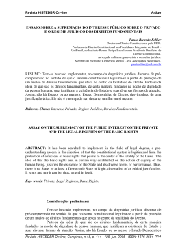 A SUPREMACIA DO INTERESSE PBLICO SOBRE O