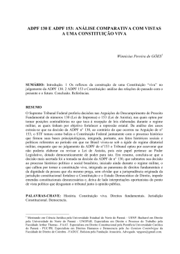 adpf 130 e adpf 153: an&aacute;lise comparativa com vistas a uma