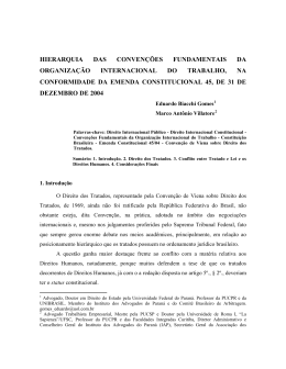 Hierarquia das conven&ccedil;&otilde;es fundamentais da organiza&ccedil;&atilde;o