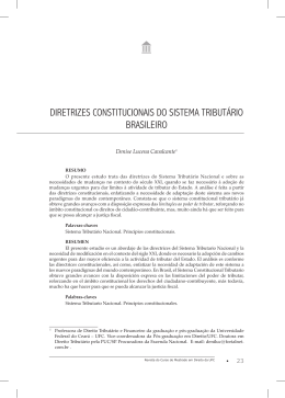 diretrizes constitucionais do sistema tribut&aacute;rio brasileiro
