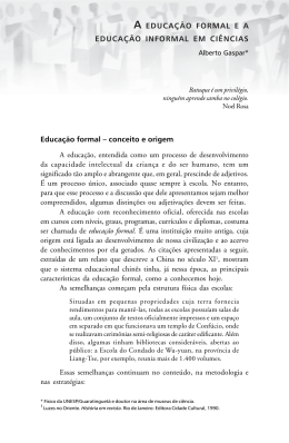 A EDUCAÇÃO FORMAL E A EDUCAÇÃO