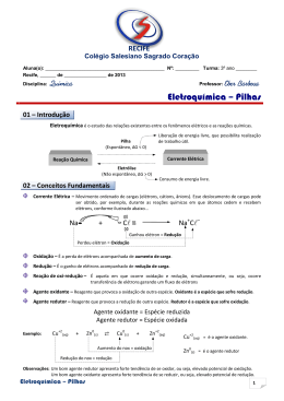 Eletroqu&iacute;mica &ndash; Pilhas - Col&eacute;gio Salesiano Recife