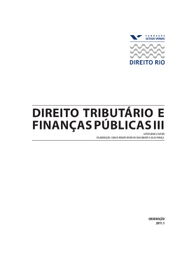 DIREITO TRIBUT&Aacute;RIO E FINAN&Ccedil;AS P&Uacute;BLICAS III