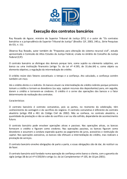 Execu&ccedil;&atilde;o dos contratos banc&aacute;rios