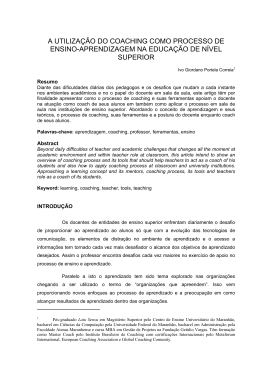 a utiliza&ccedil;&atilde;o do coaching como processo de ensino