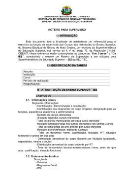 Roteiro para supervis&atilde;o de Cursos SECITEC