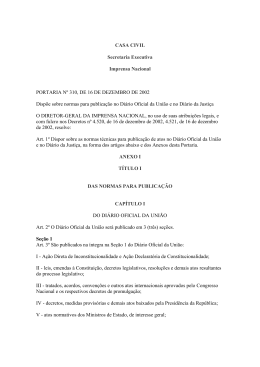 Portaria n&ordm; 310 de 16 de dezembro de 2002 (Imprensa Nacional)