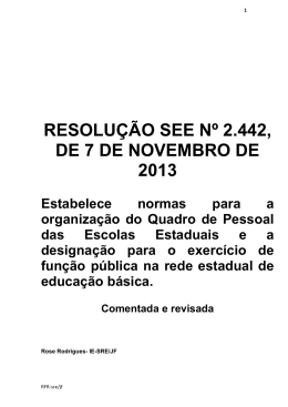 RESOLUÇÃO SEE Nº 2.442 comentada