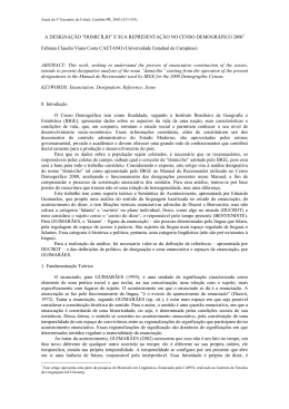 E SUA REPRESENTA&Ccedil;&Atilde;O NO CENSO DEMOGR&Aacute;FICO 2000