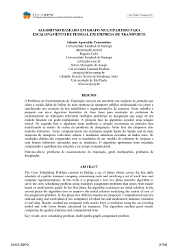algoritmo baseado em grafo multipartido para escalonamento de