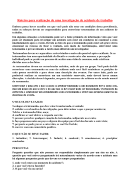 Roteiro para realiza&ccedil;&atilde;o de uma investiga&ccedil;&atilde;o de acidente