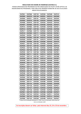 RESULTADO DO EXAME DE INGRESSO (EUF2012