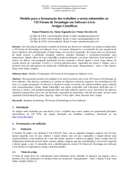 pdf - VII Fórum de Tecnologia em Software Livre