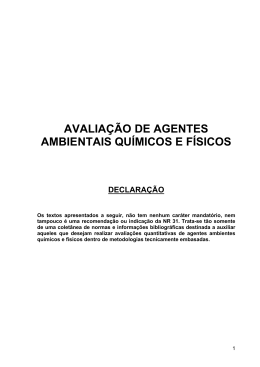 Avaliação de Agentes Ambientais Químicos e Físicos