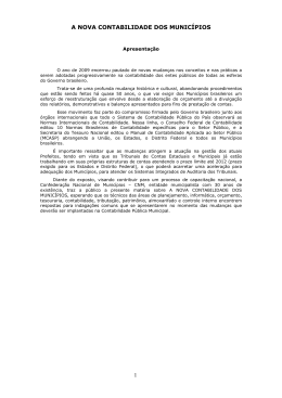 A Nova Contabilidade dos Munic&iacute;pios