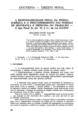 A responsabilidade penal da pessoa juridica e o