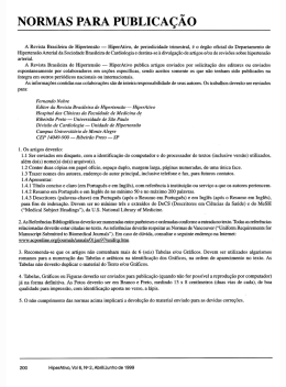 NORMAS PARA PUBLICA&Ccedil;&Atilde;O - Sociedade Brasileira de Cardiologia