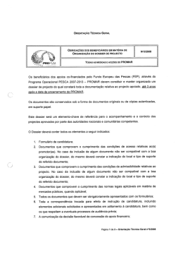ORGANIZAÇÃO Do DosslER DE PRoJEcTo