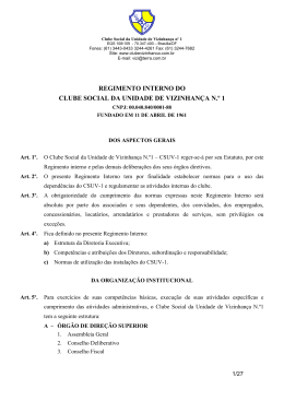 Fique por dentro das normas do Clube. Regimento do Vizi.