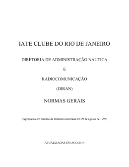 Normas Gerais da DIRAN - Iate Clube do Rio de Janeiro
