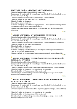 Direito de Familia - Documentos para A&ccedil;&otilde;es
