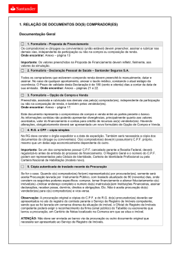 1. RELA&Ccedil;&Atilde;O DE DOCUMENTOS DO(S) COMPRADOR