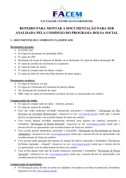 roteiro para montar a documenta&ccedil;&atilde;o para ser analisada