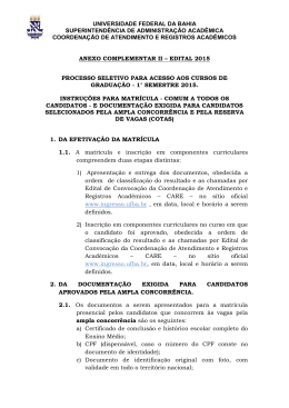 Instru&ccedil;&otilde;es para Matr&iacute;cula - Ufba
