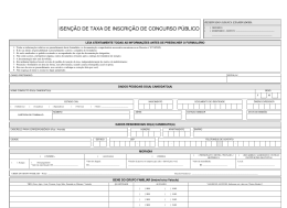 Formulário de Isenção da taxa de inscrição