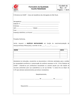Formul&aacute;rio da Qualidade Aux&iacute;lio Natalidade FQ-BNF-06