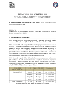 Edital do Programa de Bolsas de Estudos do Ano Letivo de 2015